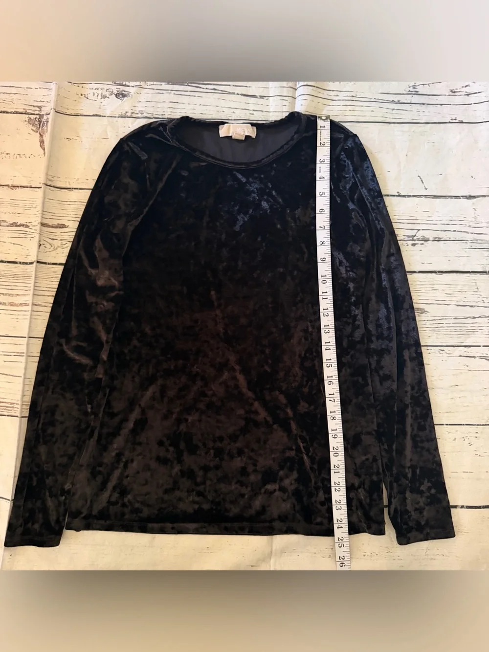 Michael Kors women's Black Velvet Long Sleeve Tee